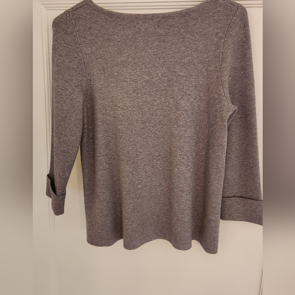 Cynthia Rowley light grey long sleeve jumper, size M, never worn - Picture 2 of 3